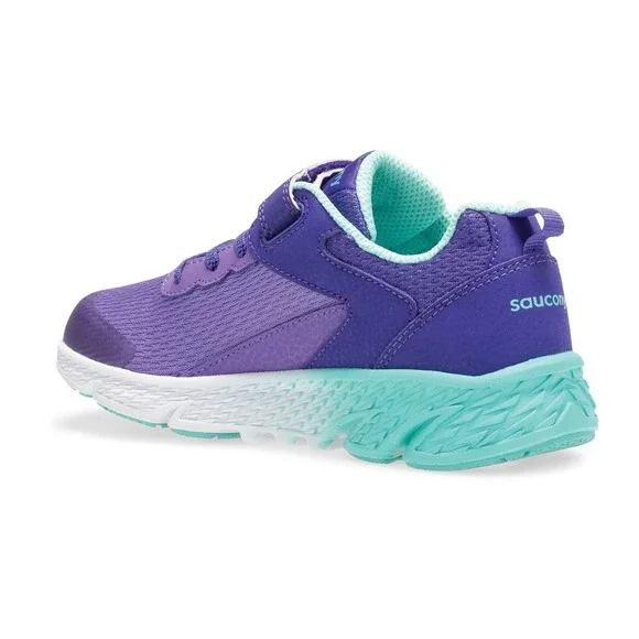 Saucony Wind AC 2.0 Kids Purple Turquoise Running Shoes Wide Size 4.5W NEW - Picture 9 of 9